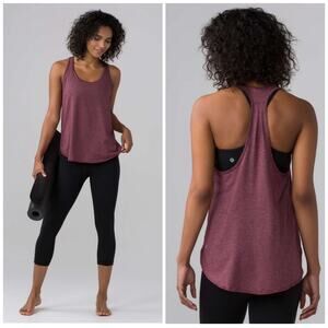 Lululemon 105 Singlet Tank Top Heathered Bordeaux Drama Size 8